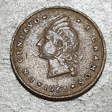 DOMINICAN REPUBLIC 🇩🇴 ONE (1) CENTAVO COIN 1963 (COMMEMORATIVE ISSUE)