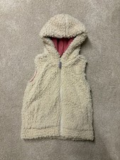 Mini Boden Pink And Cream Hooded Fleece Vest