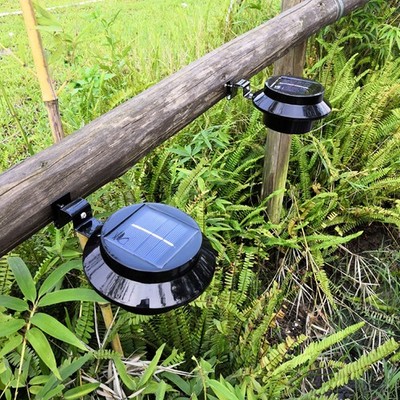 Outside Solar Landscape Fence Yard 3LED Lamp Waterproof Garden Lawn Night Li SET