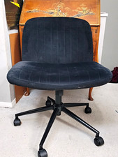 Cross legged Office Chair Black Fabric, Swivel, Height Adjustable, with wheels