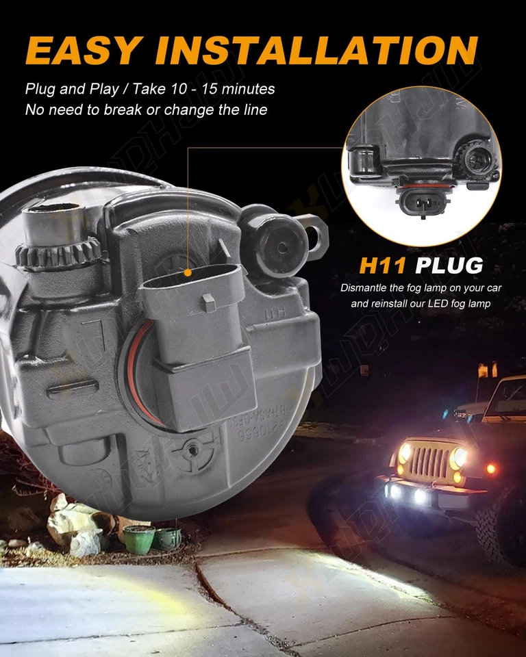 Luces antiniebla LED negras lámpara de conducción para Toyota Corolla DOT 2009-2014 lámpara de parachoques Foto 3 de 4