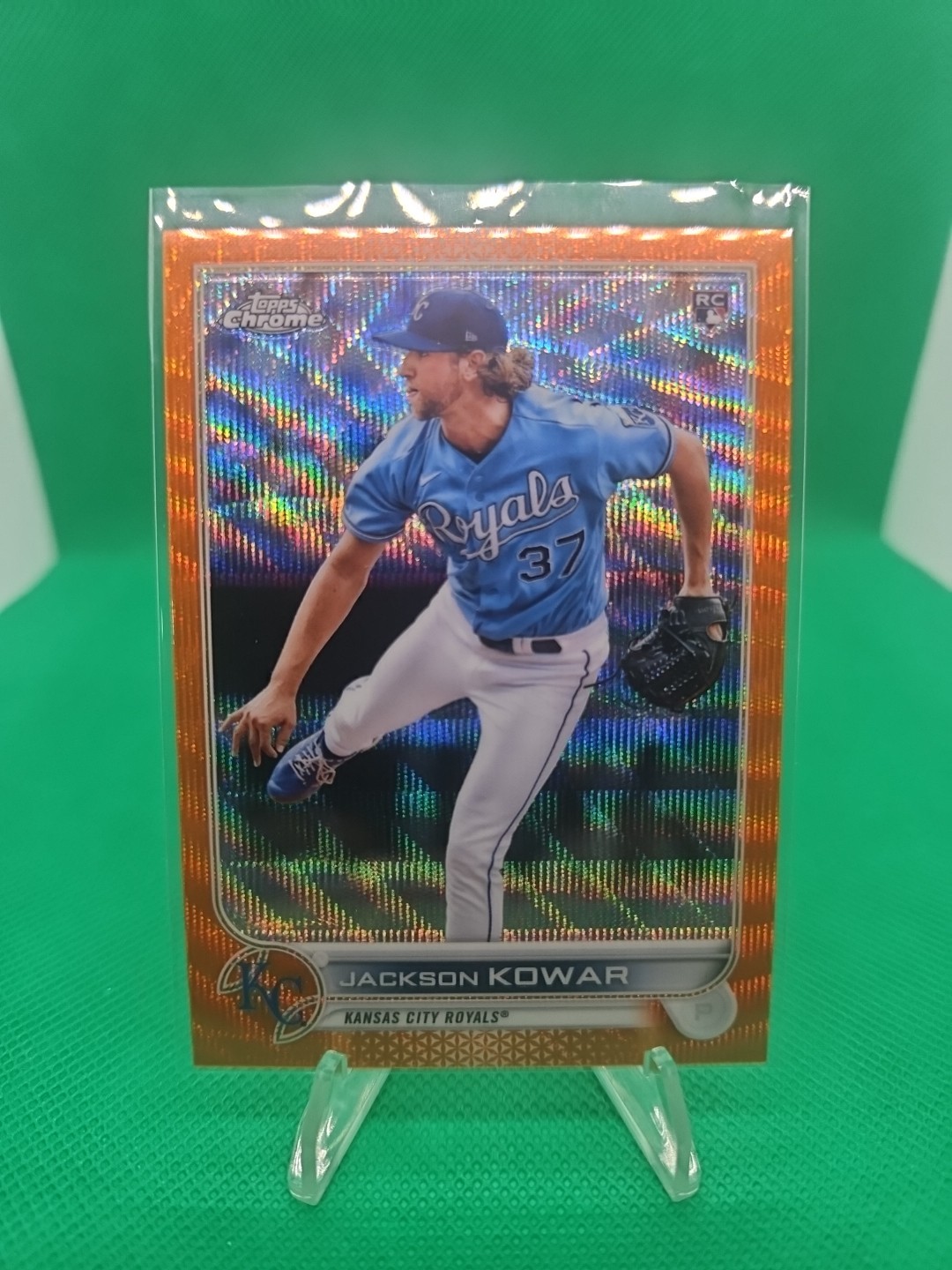 2022 Topps Chrome - Jackson Kowar #188 Orange Wave Refractor /25 (RC)