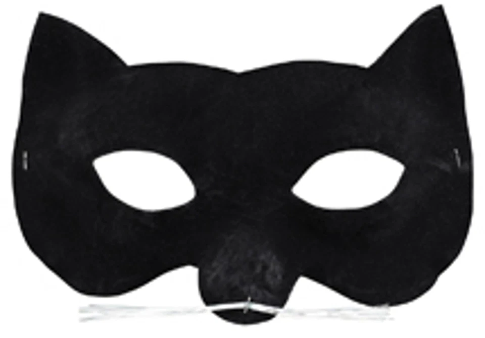 Máscara de ojo de gato negro con bigotes accesorio de disfraz Foto 2 de 2
