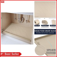 Under Sink Mat 31x22 Inch Silicone Drip Tray Waterproof Heavy Duty for Kitchen