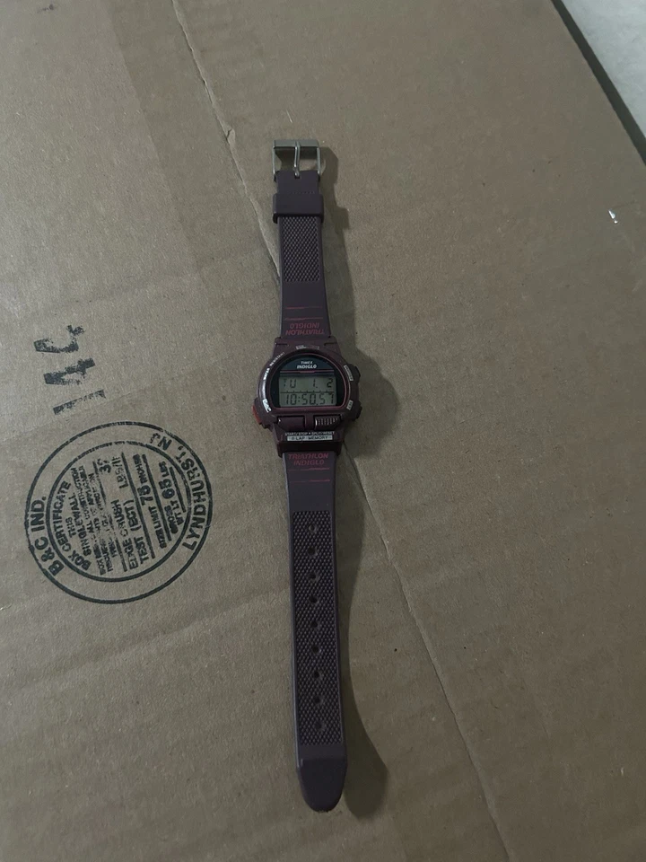 Vintage Timex Ironman Triathlon Indiglo Watch Women 33mm Red 1996 Working - image 2 of 4