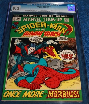 MARVEL TEAM-UP #3 CGC 9.2 3RD APP. OF MORBIUS, THE LIVING VAMPIRE! HUMAN TORCH