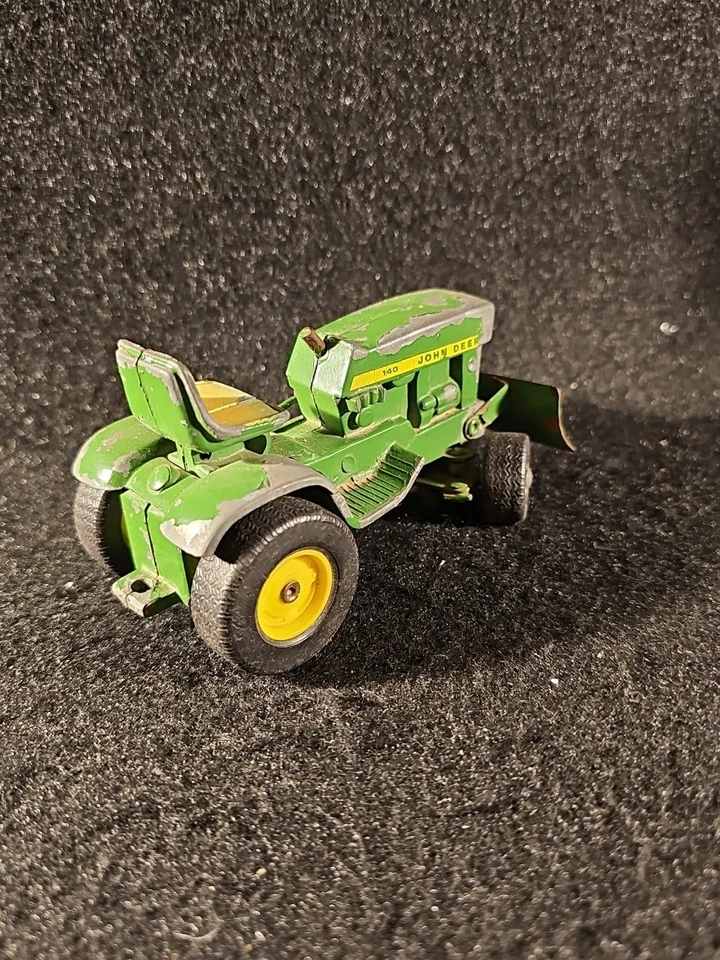 Vintage ERTL 1/16 Scale Diecast John Deere 140 Garden Tractor With Plow Blade  - Image 4 of 4