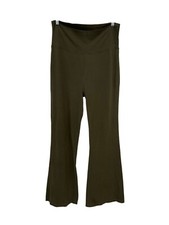 Zenana High Waisted Fold Over Yoga Flare Pants Size XL Dark Olive Athleisure Gym