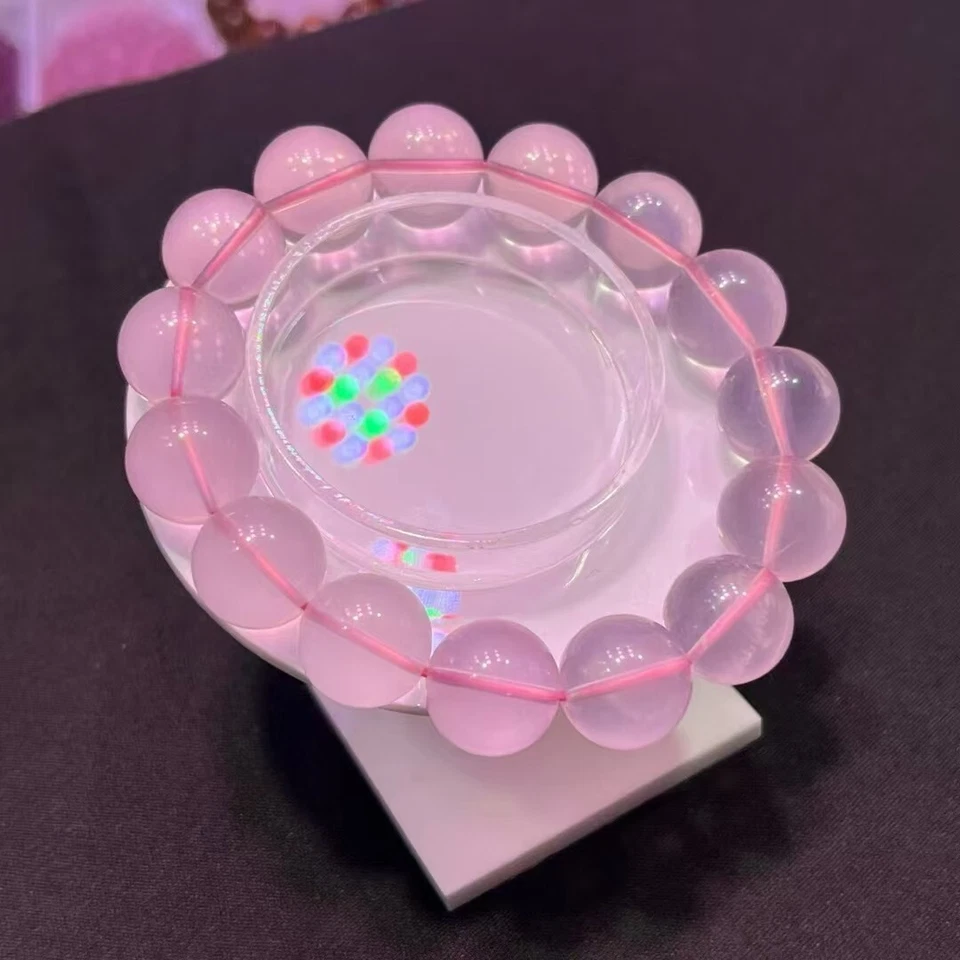 15mm Natural Beautiful Natural Rose Quartz Crystal  Beads Bracelet - Image 2 of 4