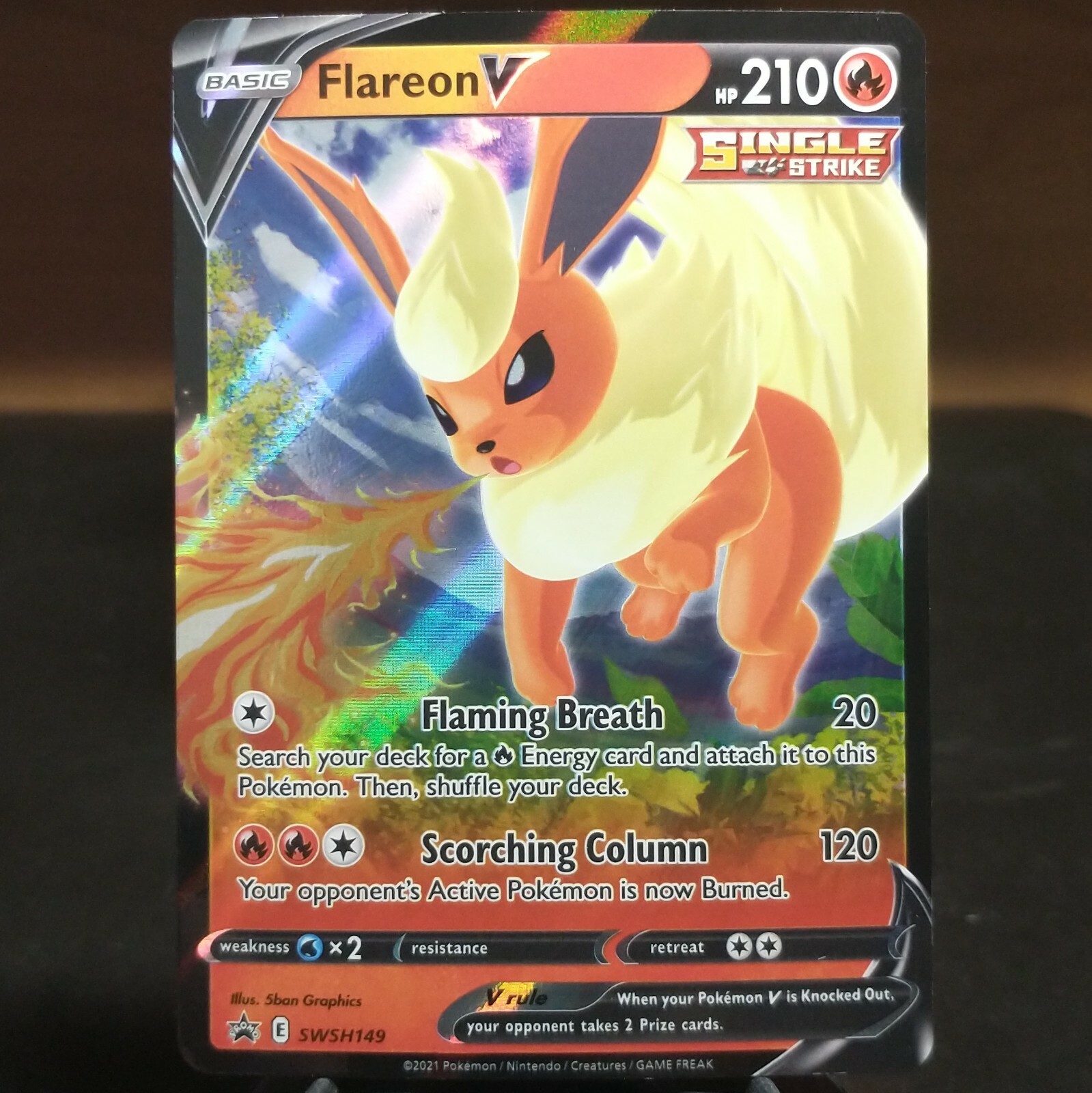 Flareon V SWSH149 NM Black Star Promo Holo Foil Near Mint Pokemon Card SWSH 149
