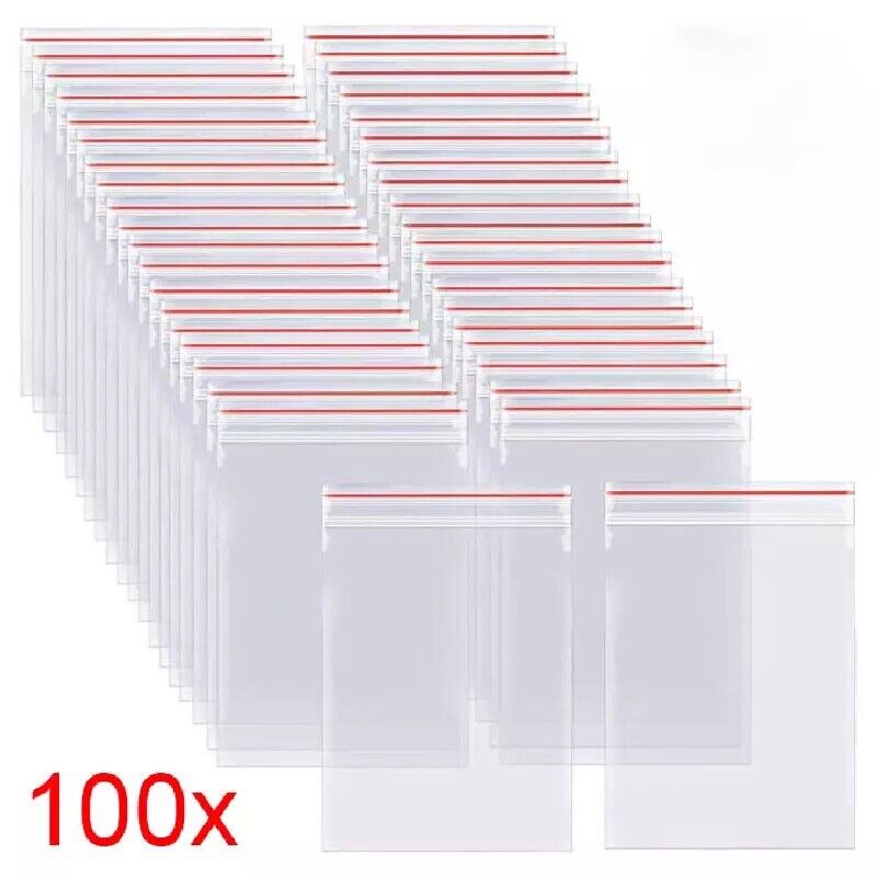 LOT 100 sachets zip 40x60 transparent plastique zip pochettes pochons✨
