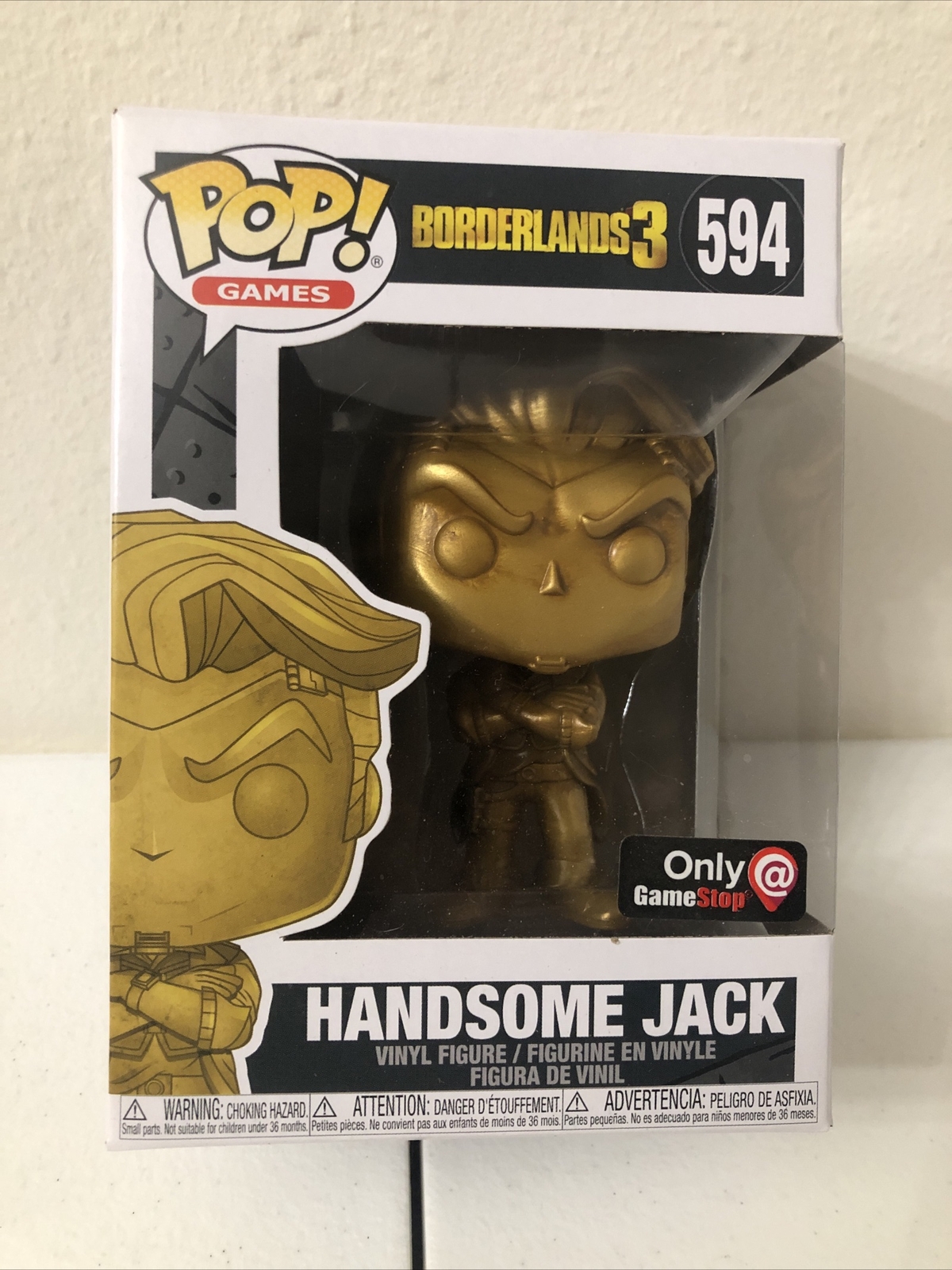 Funko Pop! Juegos: Handsome Jack - Variante Oro Metálico Gamestop Exclusivo 594