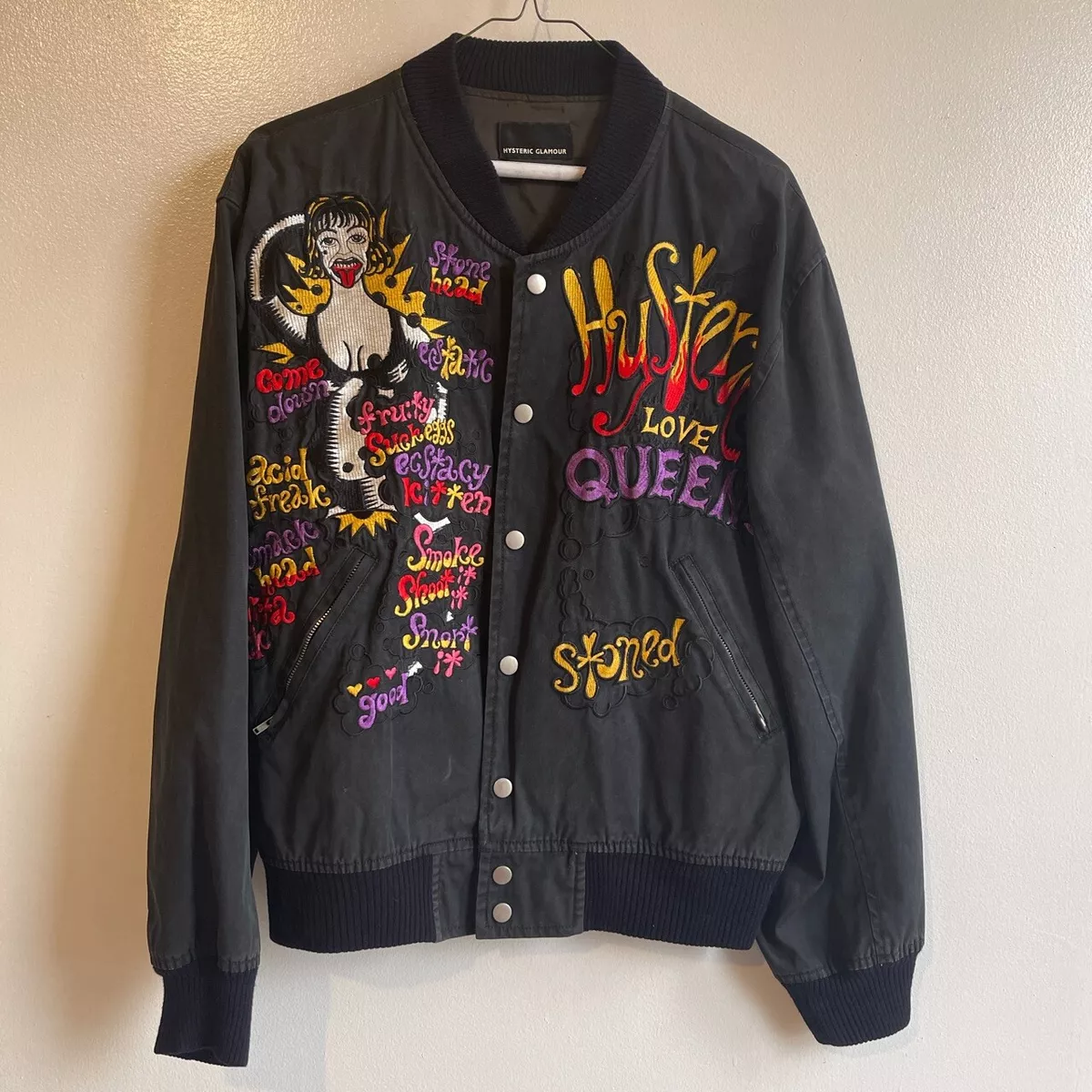 Vintage 80s Hysteric Glamour Punishment School Black Varsity Jacket