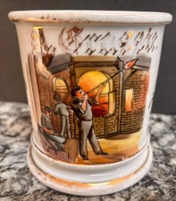 EARLY OCCUPATIONAL SHAVING MUG GLASSBLOWER SUPER RARE OCCUPATION FABULOUS