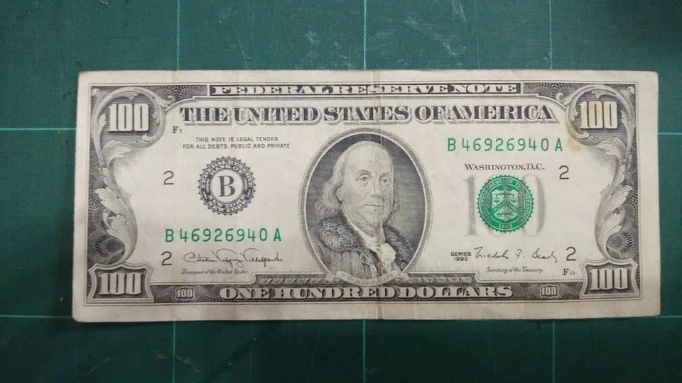 Vintage Genuine USD 100 Old Note 90s series - Image 2 of 3