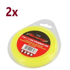 2x 2.4mm 15m yellow streamer line garden grass trimmer line ct2358 0.27 per metre