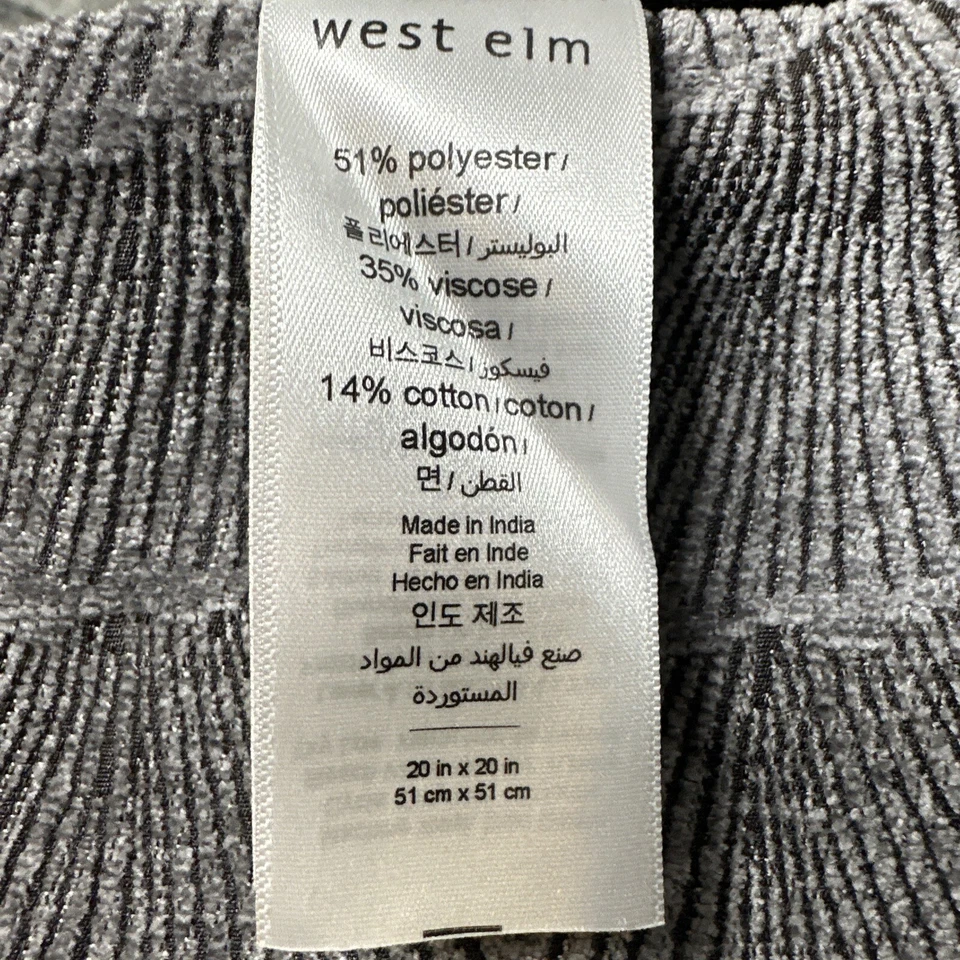 West Elm Modern Geo Sham Dark Gray 20”x20” NWOT 030 - Image 2 of 2