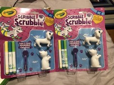 Lot Of 2 -- SCRIBBLE SCRUBBIE Cat Dog PETS -- CRAYOLA Color Clean Figures