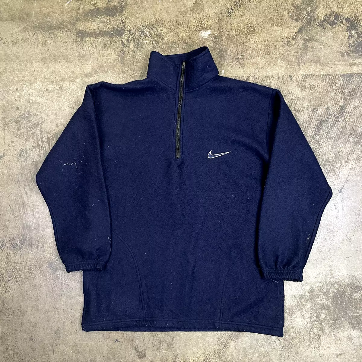 Nike Fleece Y2K Swoosh Vintage Half Zip Outdoor Jumper Navy Blue