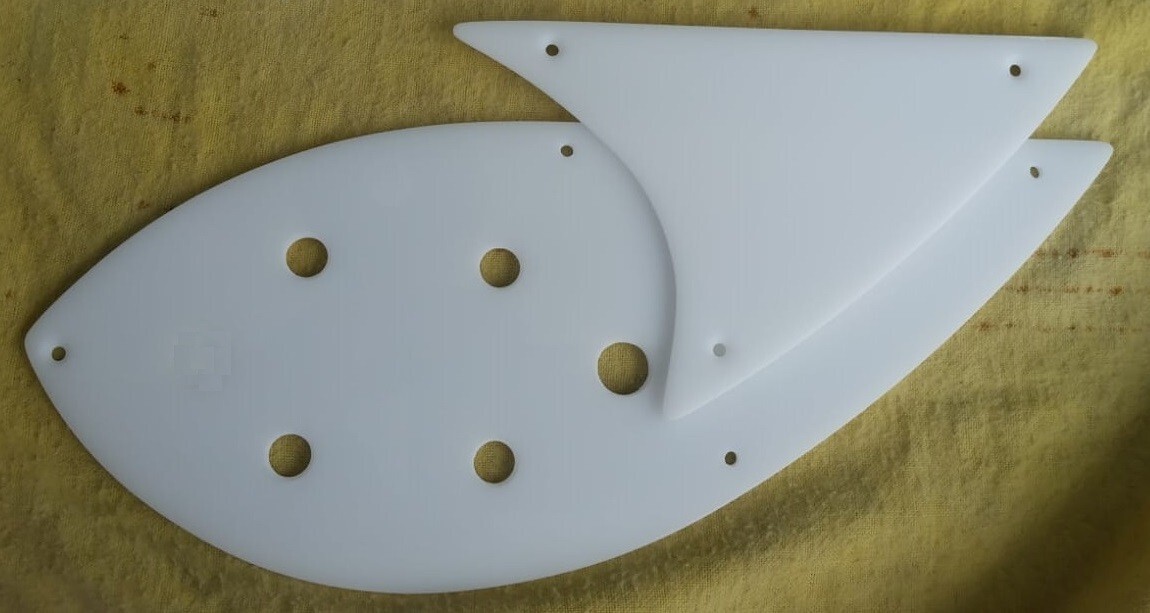Custom PLEXIGLASS upper & lower pickguard set for Rick 325 guitar