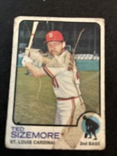 1973 Topps Baseball Card #128 Ted Sizemore St. Louis Cardinals Poor Tape Damage