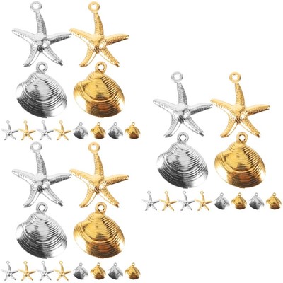  3 Sätze Schmuckanhütten Shell Charms Sea sterngeformte Anhänger DIY Ohrringe