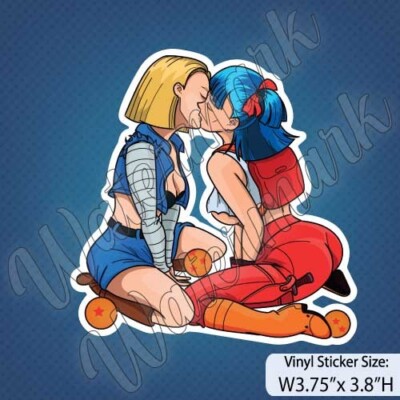 Dragon_Ball_V13_Bulma_Android_18_Kiss_Anime_Decals_Stickers