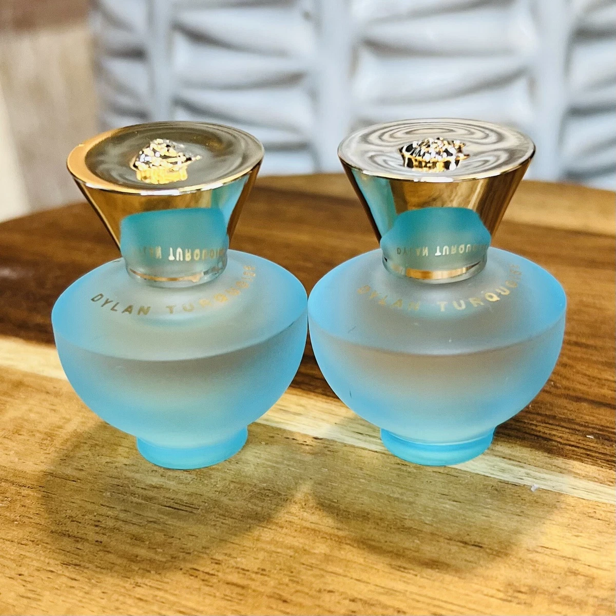 2x Versace DYLAN TURQUOISE (EDT) Toilette 0.17 Oz / 5 mL TRAVEL Mini SPLASH  + 🎁