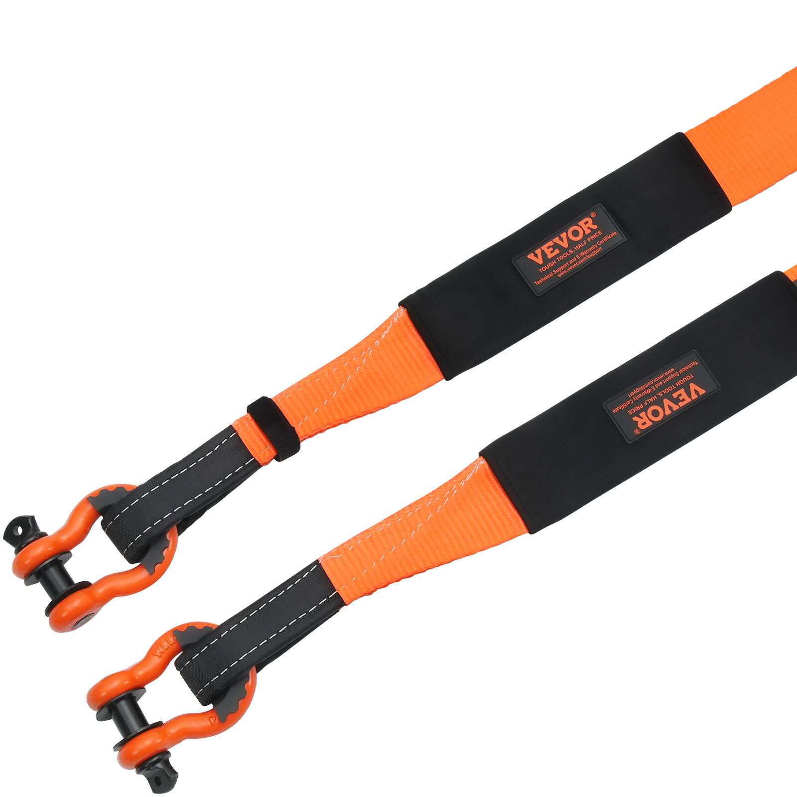 VEVOR 3"x 30' Tow Strap 36000 lbs Recovery Rope w/ D-ring Shackles and Connector