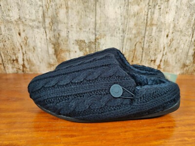 Shu Da Living Hamish Hausschuhe in marineblau gestrickt nagelneu