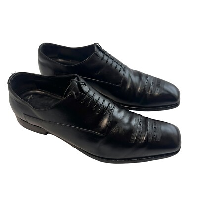 Prada Square Toe Oxfords Prada Black Leather Lace Up Square Toe