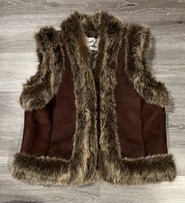 Roots Outdoors Faux Suede And Faux Fur Lined Vest Women's Size Large