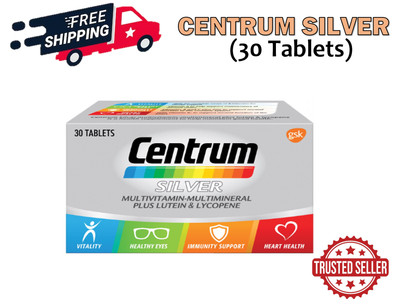 Centrum SILVER 30 Tablets With Multivitamin Lutein & Lycopene For Health Support