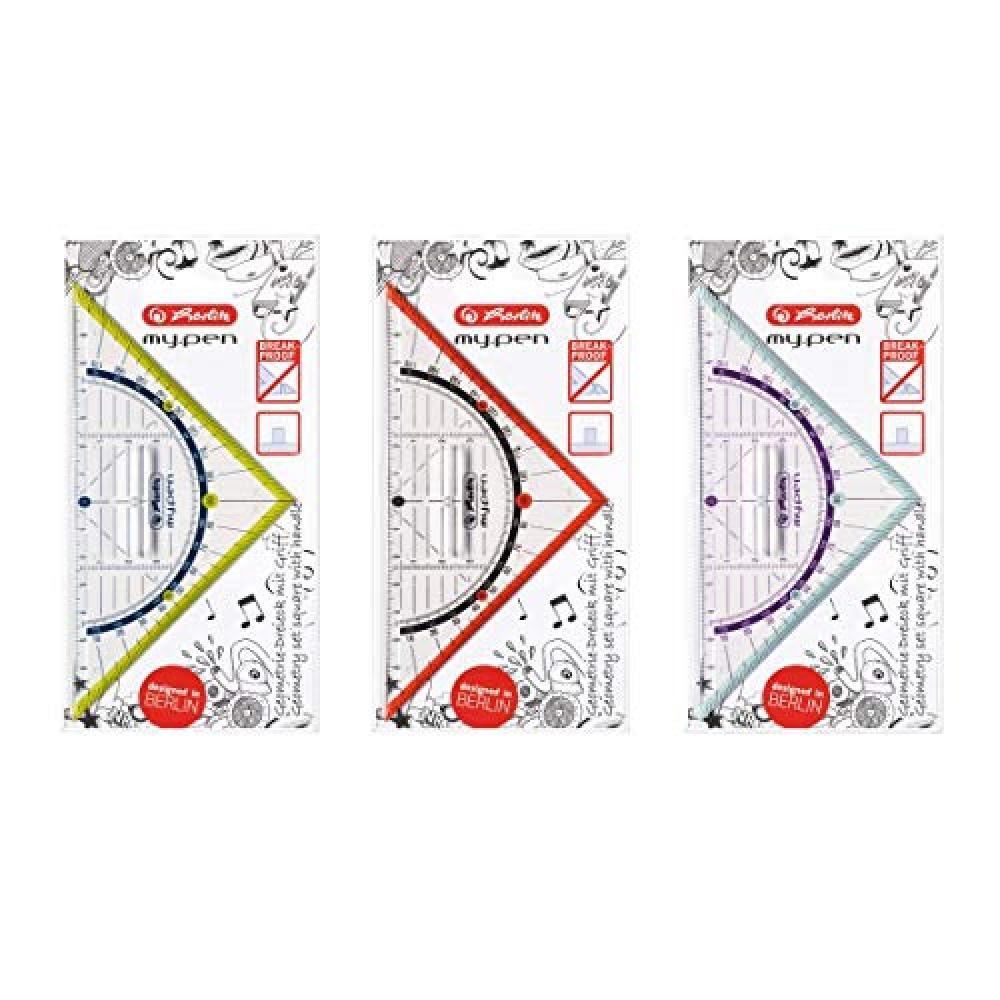 Herlitz Geometry Triangle My.Pen 16cm with Grip 45° triangle Plastica Multicolo