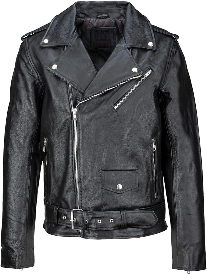 Giacca chiodo in pelle vintage per moto custom