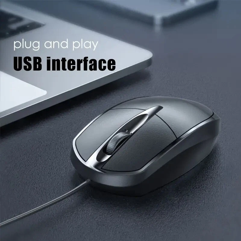 USB 2.0 Optical Wired Scroll Wheel Mouse PC Laptop Notebook Desktop Black Mice - Image 2 of 4