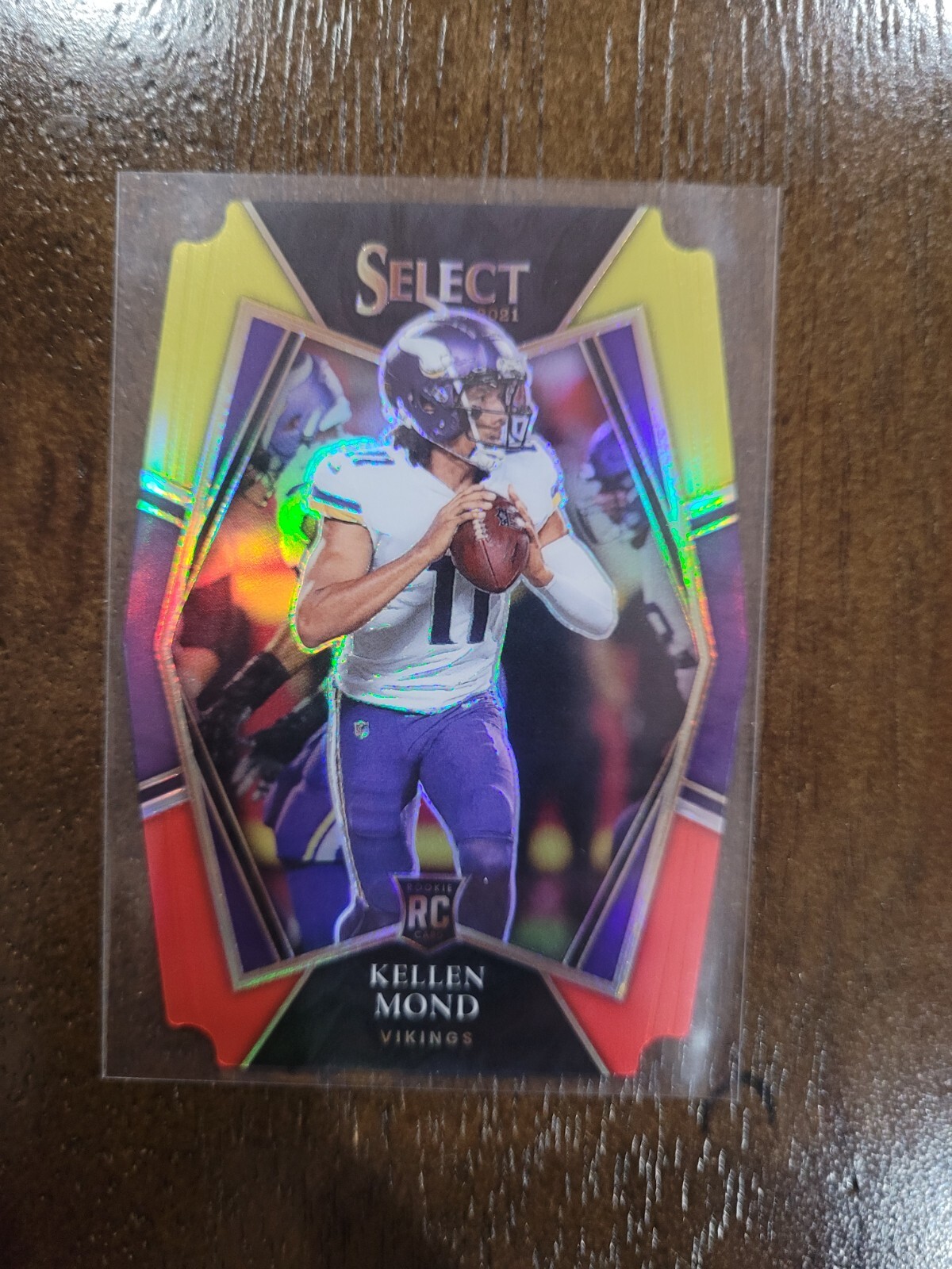 2021 Select Football Kellen Mond (RC) Yellow and Red Die Cut Premier Level