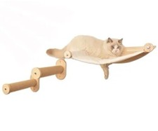 Cat Wall Shelves Cat Hammock Wall Mounted Shelf W/ 2 Steps Cat Climbing Scratch