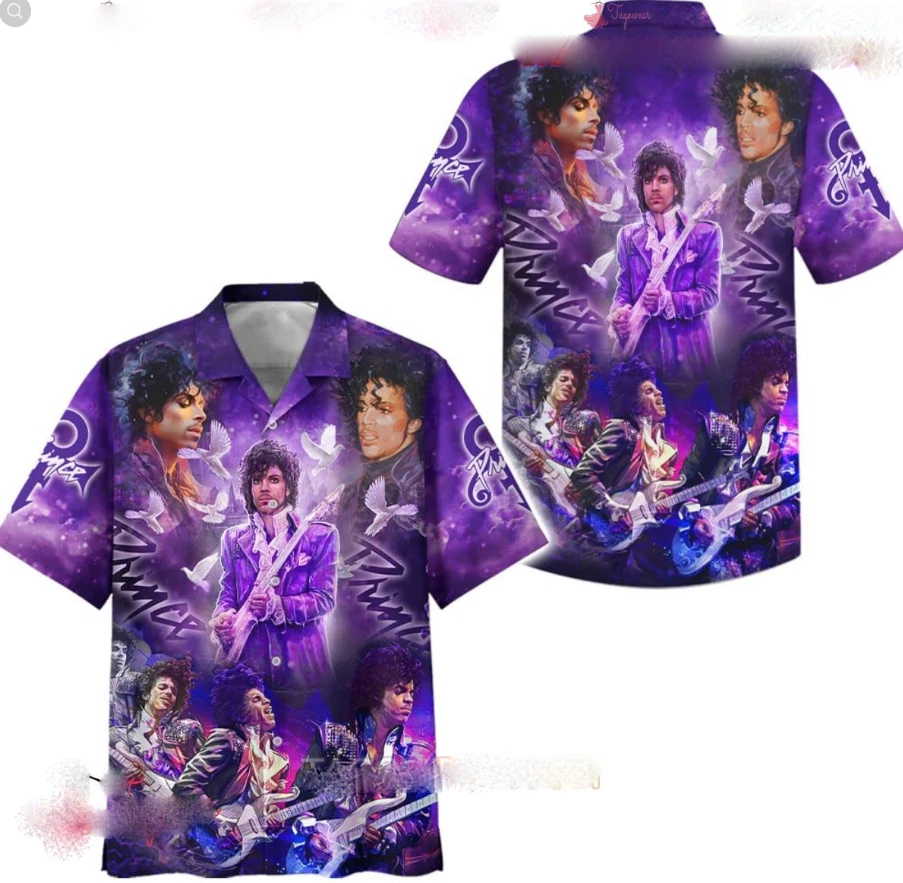 Prince Purple Hawaiian Shirt, Music Lovers Gift