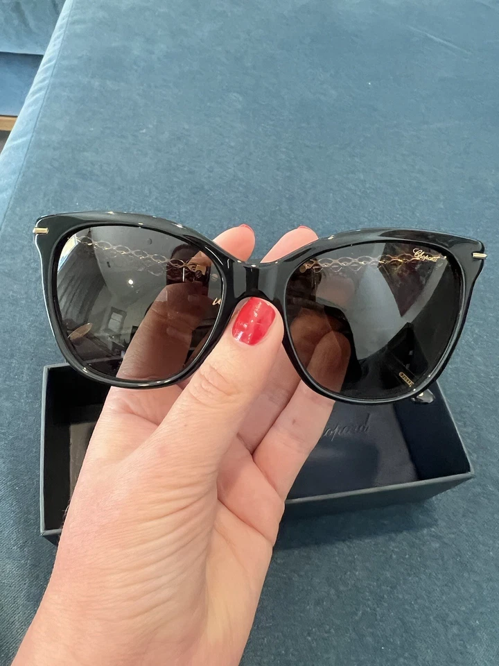 Nuevo 790. GAFAS DE SOL CHOPARD MARRÓN Y NEGRO OJO DE GATO CON FORMA DE MARIPOSA Foto 3 de 4