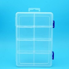 8 Grids Transparent Plastic Jewelry Accessories Portable Storage Box