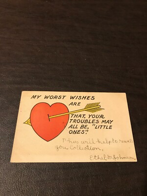 HUMOR - POSTED POSTCARD - MY WORST WISHES ARE THAT, YOUR TROUBLES.......SLOT 153