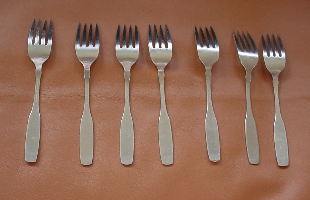 PAUL REVERE Community Stainless Oneida 7 Salad Forks eBay