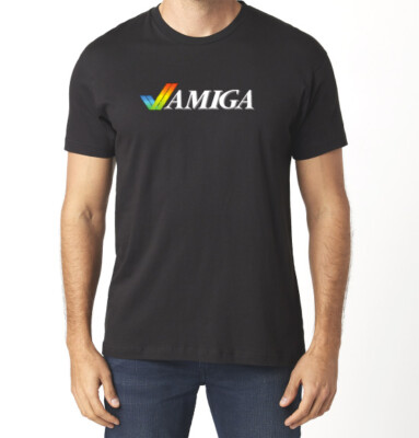Vintage Computing Commodore Amiga Check T-Shirt, Front Chest print