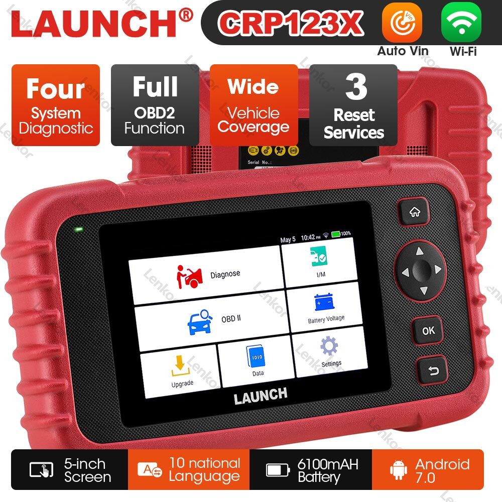 LAUNCH CRP123X Elite Car OBD2 Scanner Code Reader Engine ABS SRS