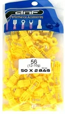 100 PACK YELLOW 12-10 GAUGE T-TAPS QUICK SPLICE ELECTRICAL TERMINALS WIRING