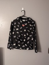 Nike Big Boys' Therma-FIT Printed Training Hoodie Size L Black/Bright Crimson