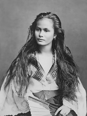 Mestiza de Sangley Mona Lisa of the Pacific Islands Photo Photograph Print B+W