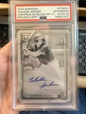 2024 Bowman Walker Jenkins Bowman 1st Printing Plate Auto 1 of 1 BLACK Ink Plate