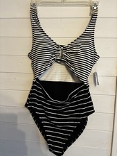 One Piece Women's Bathing Suit Navy /White